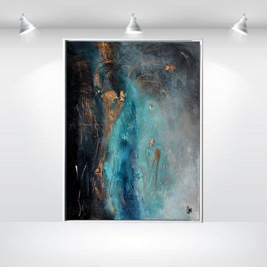 Blue Madness – Original Abstract Acrylic Painting | 63 x 83 cm | Framed by Edelgard Schroer