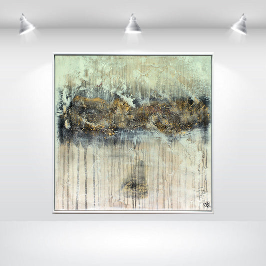 Leaving Paris – Framed Abstract Painting by Edelgard Schroer | 73 × 73 cm