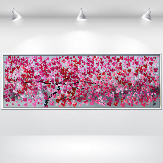 Happy Tree – Abstract Cherry Blossom Painting | 123 × 43 cm | Edelgard Schroer