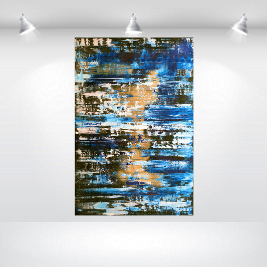 House of the Blues – Abstract Industrial Painting | 120 × 80 cm | Edelgard Schroer