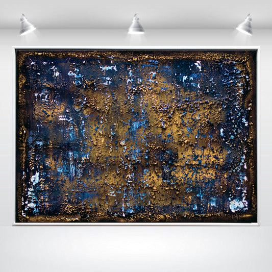 Molten Silence – Abstract Textured Painting | 70 × 50 cm | Edelgard Schroer