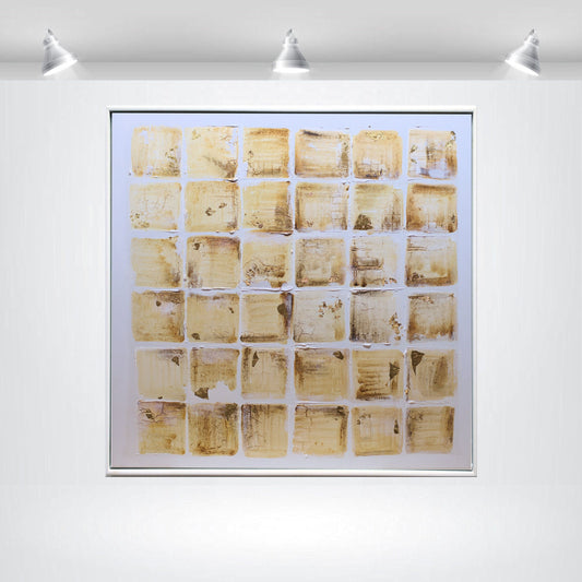 abstract painting on canvas, hand-painted art white gold, stretched canvas art, modern home decor, ideal gift idea, decorative art, modern art in frame, artwork in studio