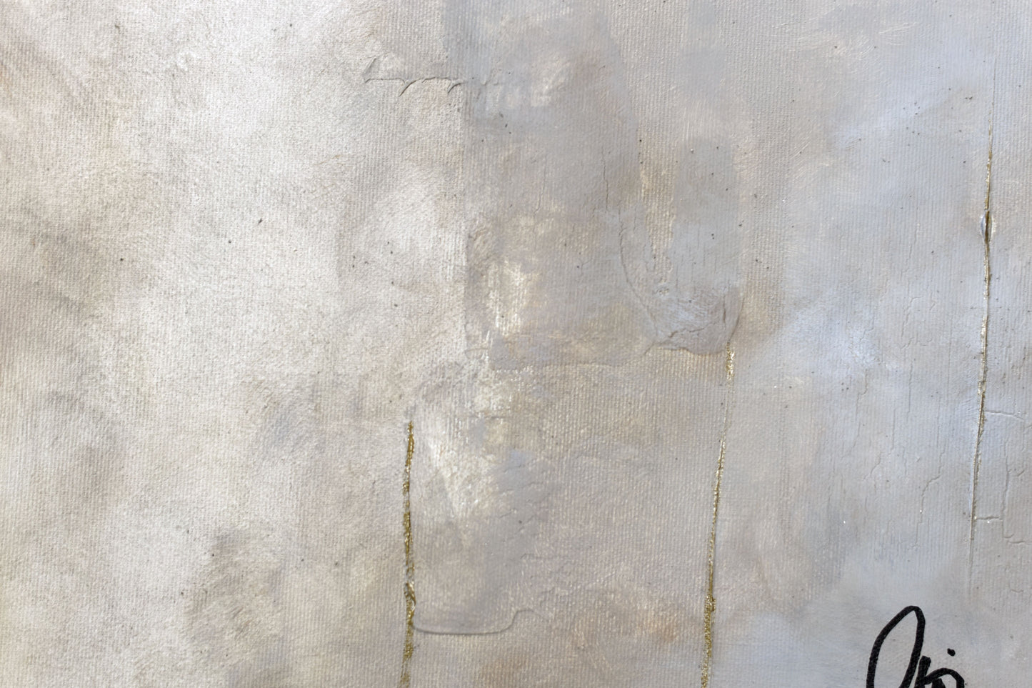 Golden Echoes – Abstract Textured Painting | 138 × 48 cm | Edelgard Schroer