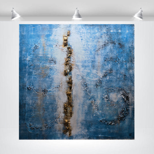 Monument – Abstract Textured Painting | 120 × 120 cm | Edelgard Schroer