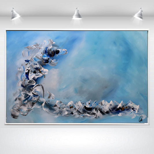White Wings – Abstract Sea Painting | 115×75 cm | Edelgard Schroer