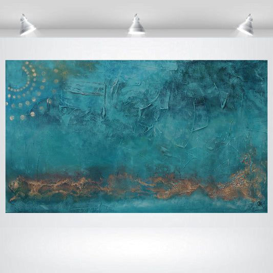 Sun Traces – Abstract Textured Painting | 120×70 cm | Edelgard Schroer