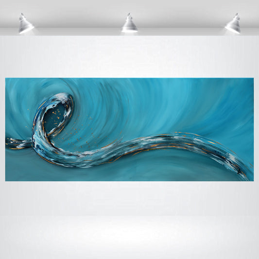 Ocean Loop – Abstract Ocean Painting | 120×50 cm | Edelgard Schroer