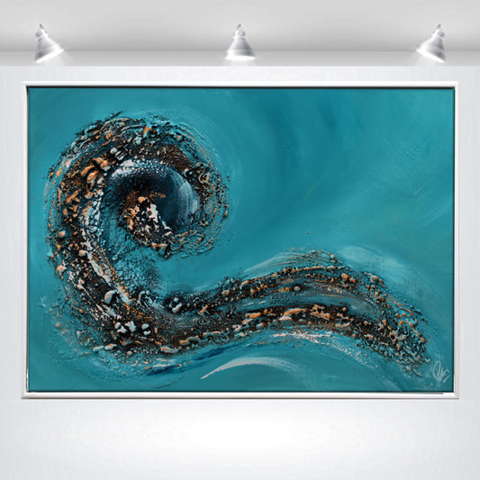 Echo of the Deep – Textured Abstract Painting | 73 × 53 cm | Edelgard Schroer